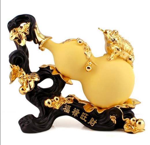金葫蘆招財擺件 樹脂工藝融合中式美學(xué)的多功能家居裝飾