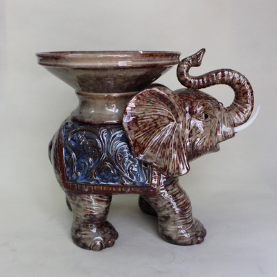 吉祥鎮(zhèn)宅，窯變生輝 解讀德化友誠(chéng)陶瓷商行大象托水果盤XZ6384