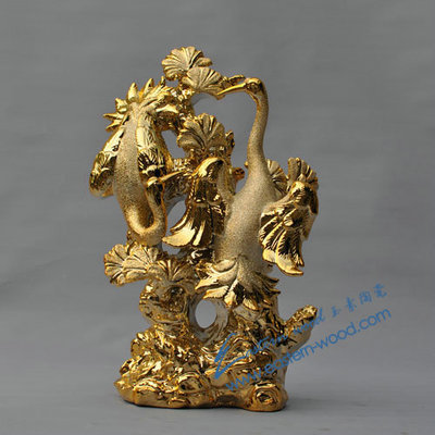 吉祥鶴 陶瓷鍍金家居工藝品，工廠直銷的高端節(jié)日禮品